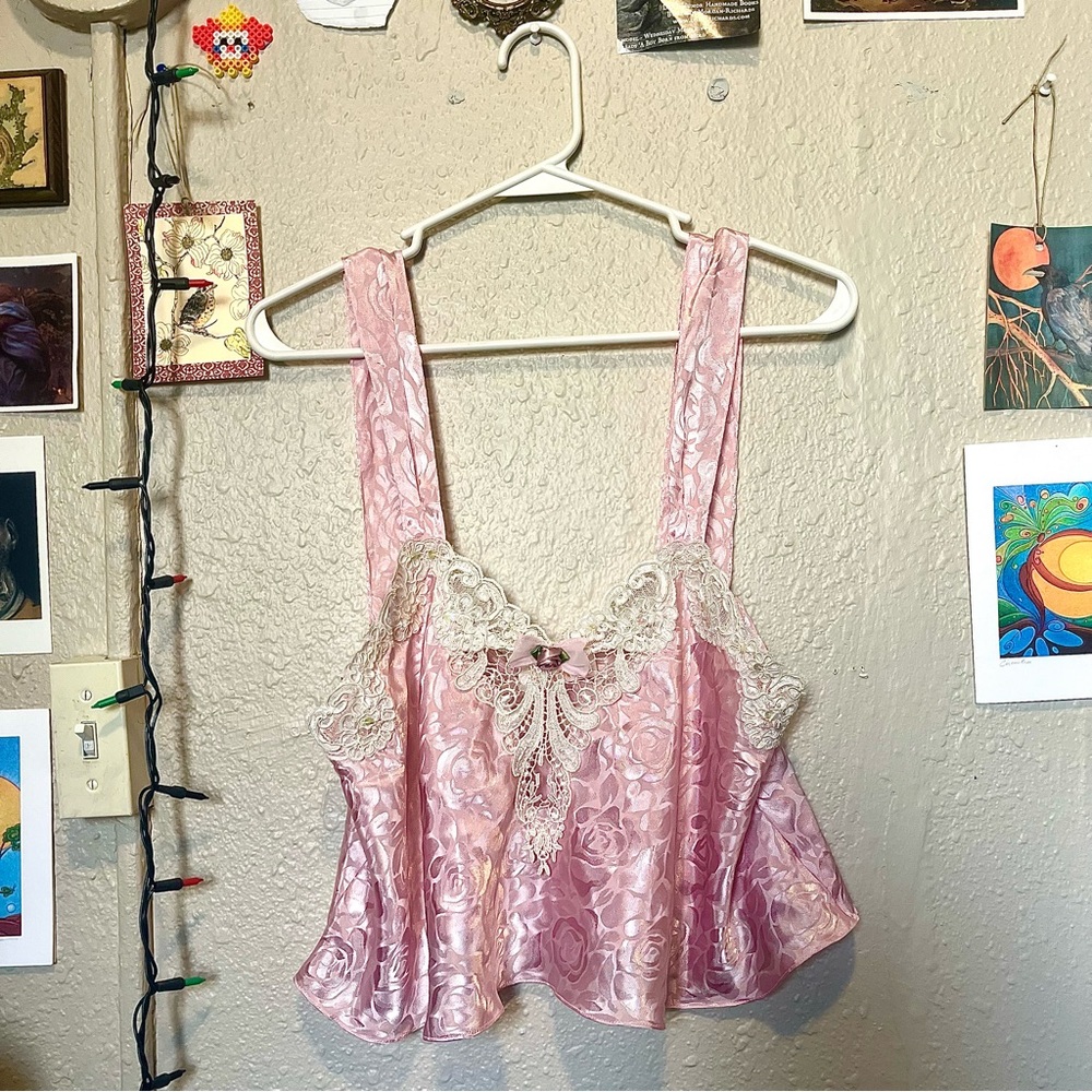 Elegant Pink Lace Camisole